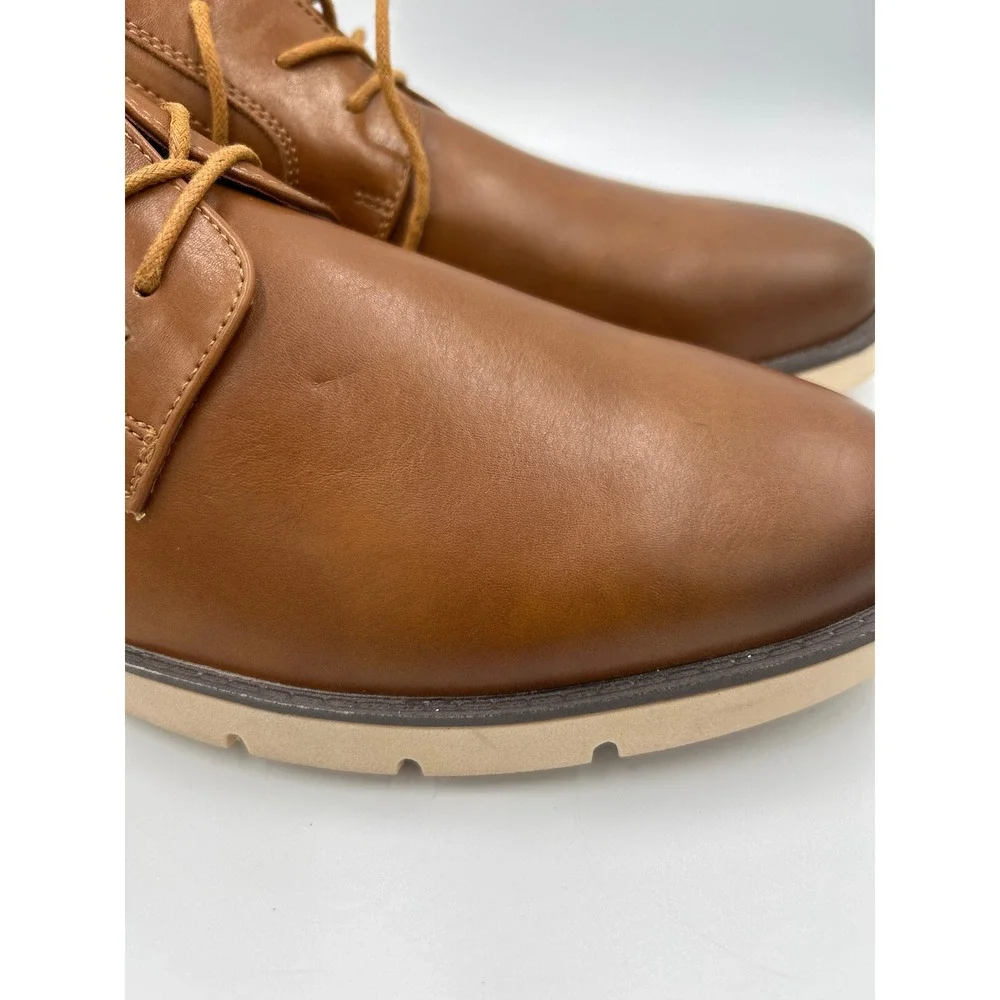 Jonsen Milan Mens Size 12 Cognac Brown Leather Oxford Dress Casual Shoes